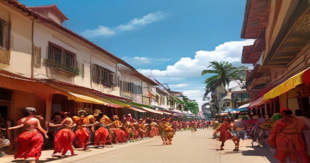 Cena vibrante do Carnaval de Garanhuns com foliões, blocos e cores
