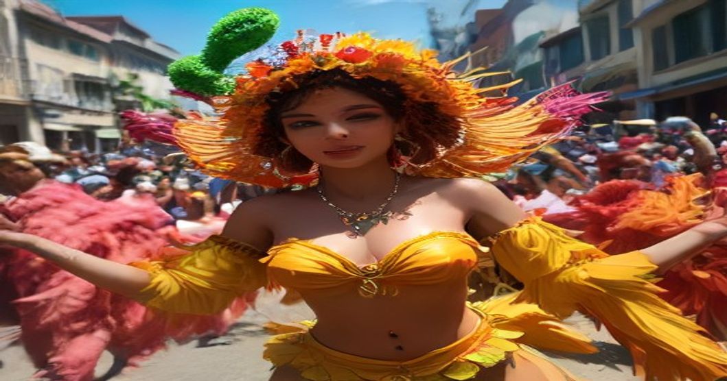 Cena vibrante do carnaval de rua em Recife, com blocos, fantasias coloridas e multidão animada