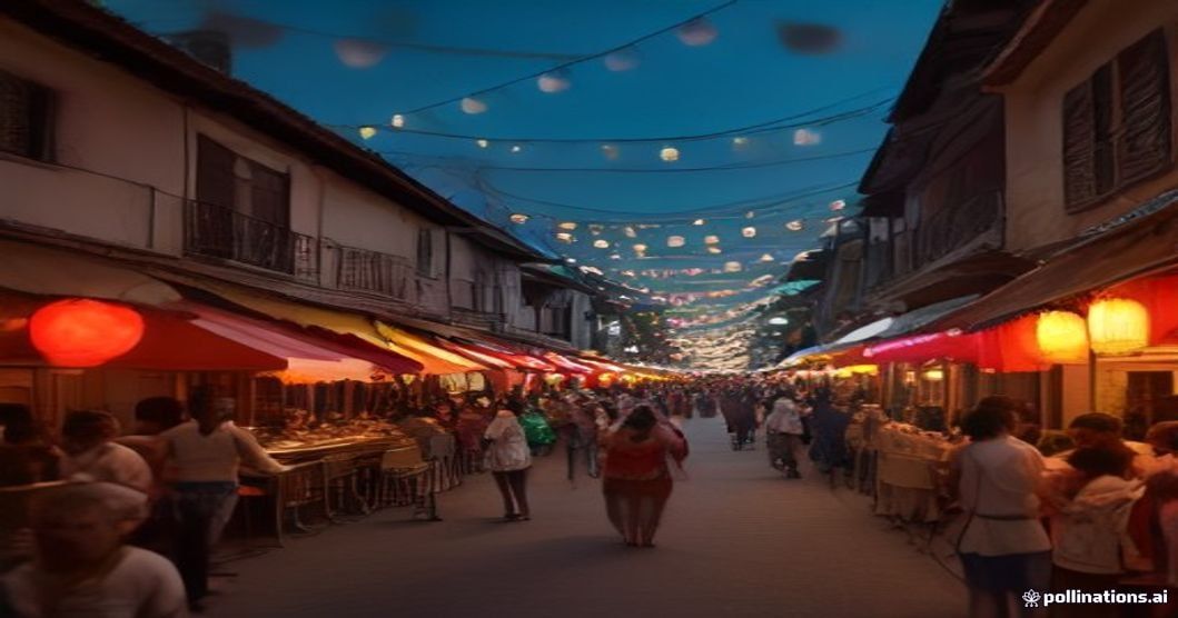 Cena noturna vibrante do São João de Caruaru 2026 com lanternas, músicos de forró e público festivo