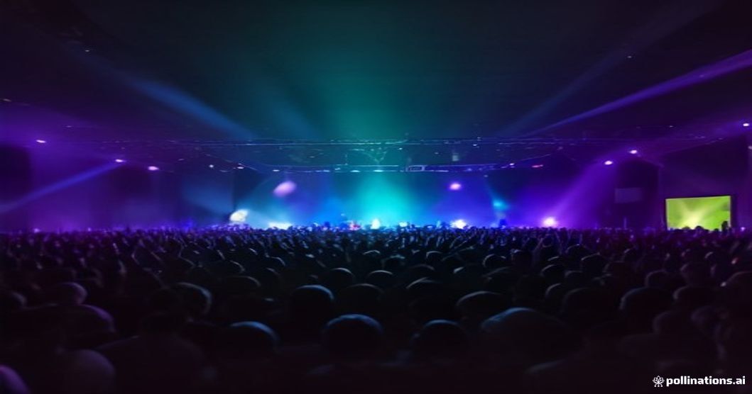 Balada eletrônica em Garanhuns com iluminação colorida e público dançando