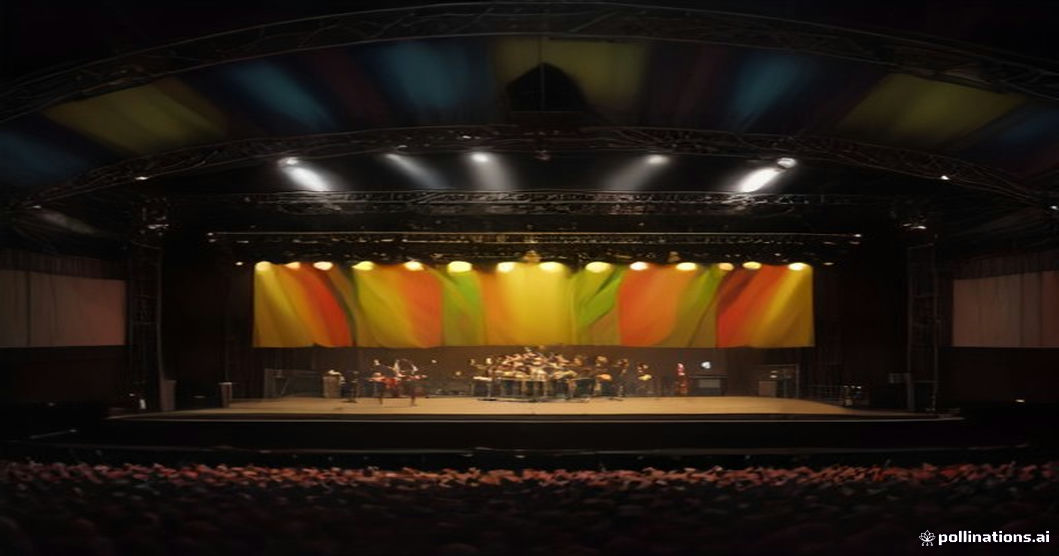 Palco iluminado com acordeonista ao estilo de Luiz Gonzaga e público vibrando, simbolizando a turnê 2024.