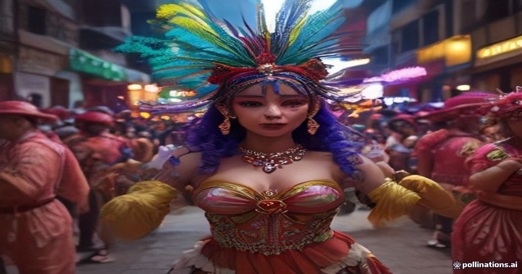 Cena vibrante do Carnaval de Garanhuns 2025 com blocos, fantasias coloridas e multidão comemorando